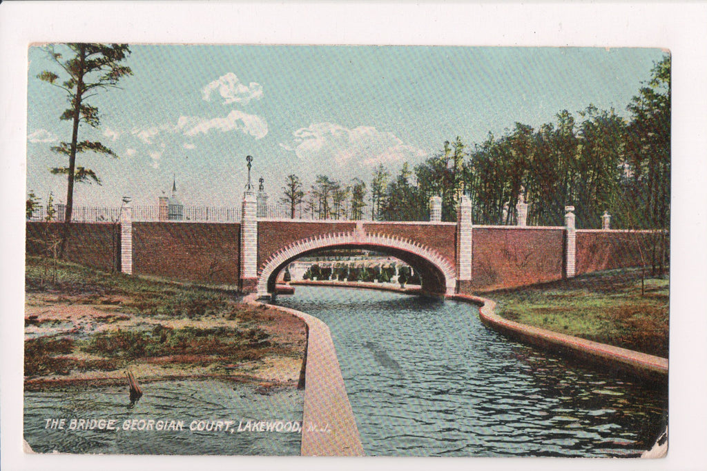 NJ, Lakewood - Georgian Court - The Bridge postcard - J03442