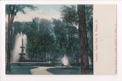 VT, ST ALBANS- Taylor Park, Fountains - vintage postcard - J03454
