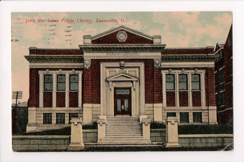 OH, Zanesville - JOHN McINTIRE PUBLIC LIBRARY - @1915 postcard - J04040