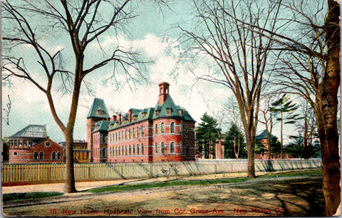 CT, New Haven - Hospital from Corner of Gress Ave - 1906 postcard - J04186