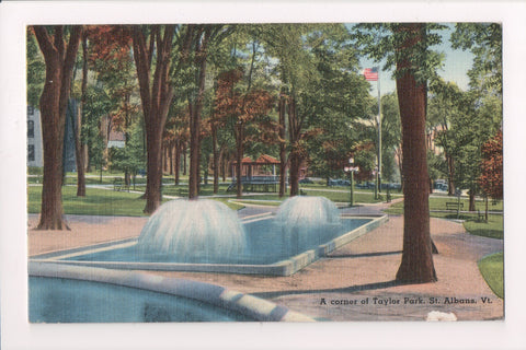 VT, St Albans - Taylor Park, A corner of - @1941 postcard - JJ0786
