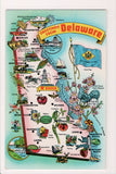 DE, DELAWARE - STATE MAP postcard - K03002