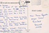 MA, Cape Cod - STATE MAP continental postcard - K03092