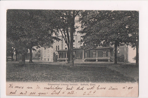 CT, SUFFIELD - CT Literary Institute, 1905 postcard - K03266
