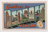MI, DETROIT - Large Letter greetings - Curt Teich - K04114