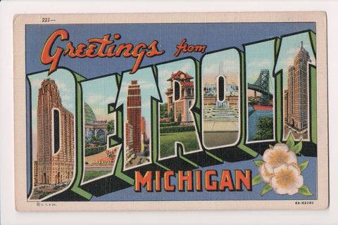 MI, Detroit - Large Letter greetings - Curt Teich - K04114