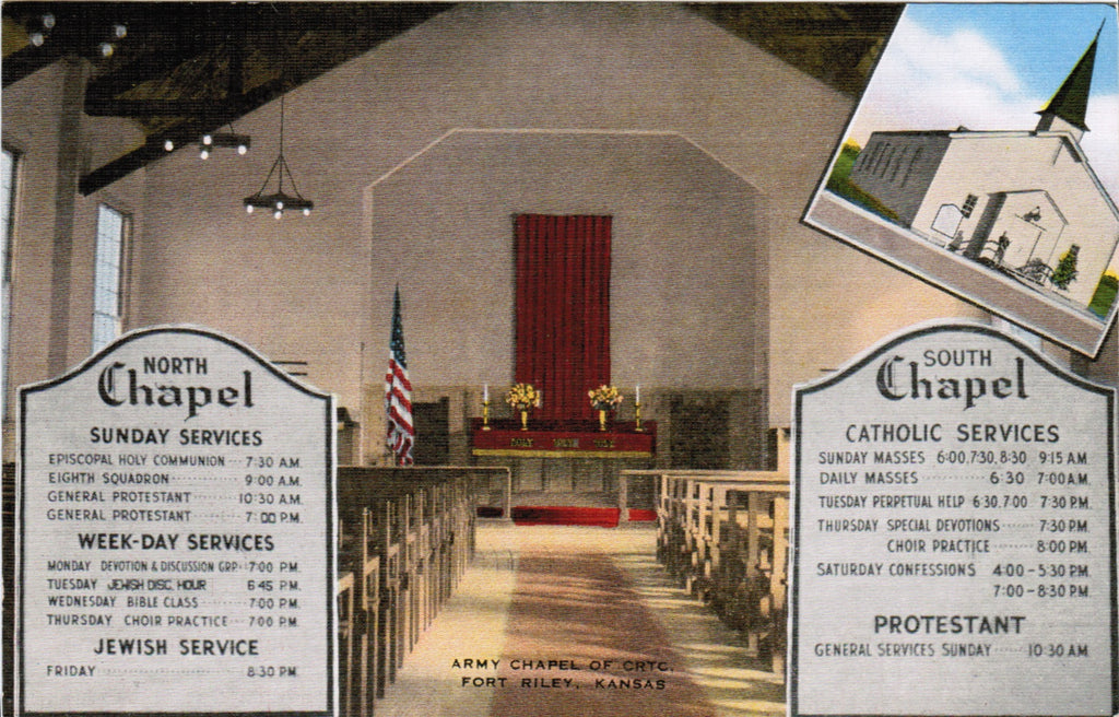 KS, Fort Riley - North and South Chapel Mass Services - B08165