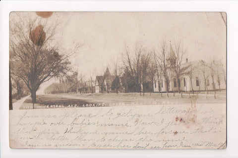 KS, Harper - Central Ave - M E Church - RPPC postcard - G06028