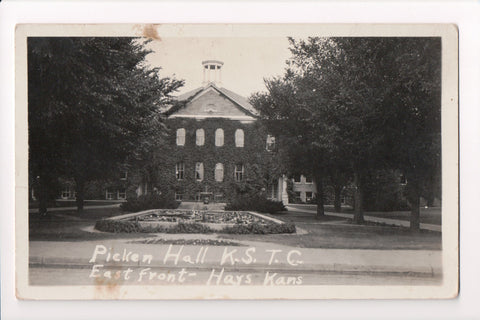 KS, HAYS - Picken Hall KSTC, East Front, RPPC - C06387