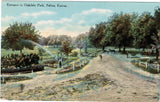 KS, Salina - Oakdale Park entrance, man watering - A12509