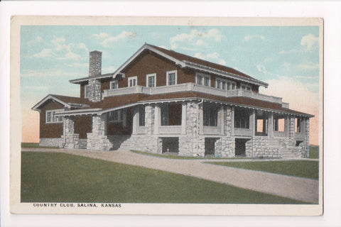 KS, Salina - Country Club building - Commercialchrome postcard - cr0418