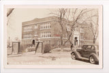 KS, Stafford - High School RPPC - N Park parking spot - B08227