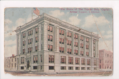 KS, Topeka - Topeka Daily Capital building - z17002 - postcard **DAMAGED / AS IS