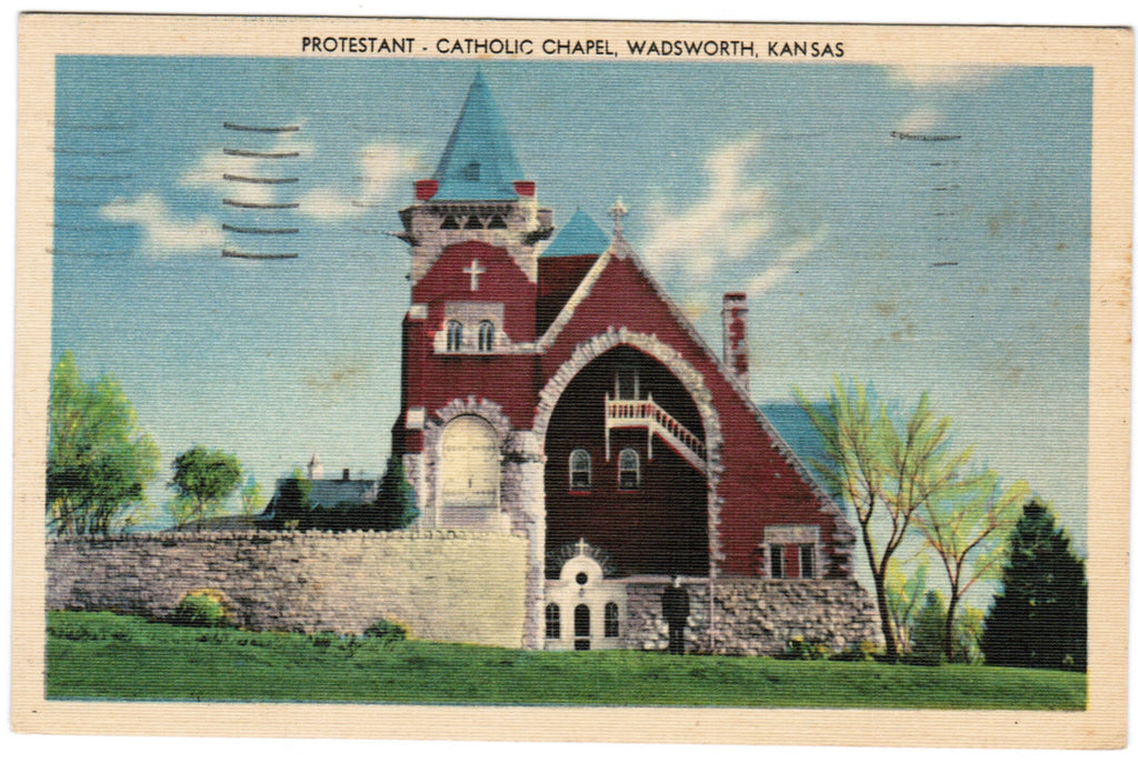 KS, Wadsworth - Protestant - Catholic Chapel - w02350