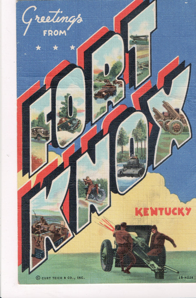 KY, Fort Knox - LARGE LETTER postcard - z17010 **DAMAGED / AS IS**