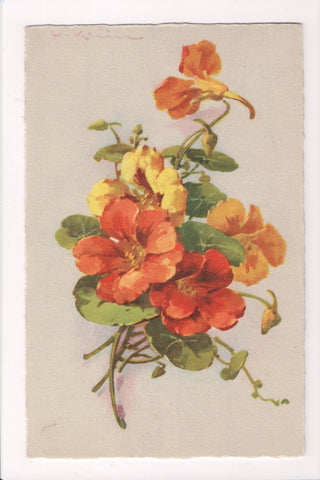 Greetings - Artist signed - Klein - yellow and orange flowers - w00203