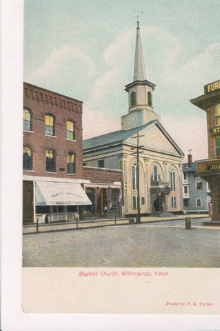 CT, WILLIMANTIC - Baptist Church, Grocery Store Awning - L03119