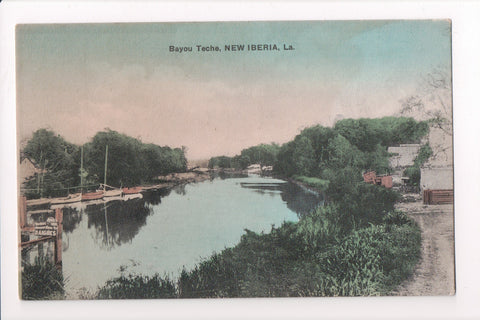 LA, New Iberia - Bayou Teche, Daigres sign on water - B11140