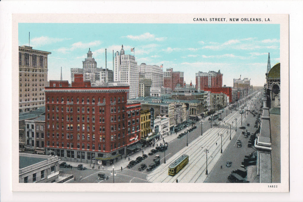 LA, New Orleans - Canal Street, Tudor sign postcard - 700035