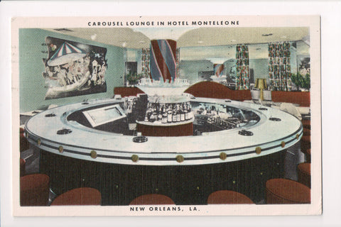LA, NEW ORLEANS - Hotel Monteleone, Carousel Lounge @1956 postcard - A12047