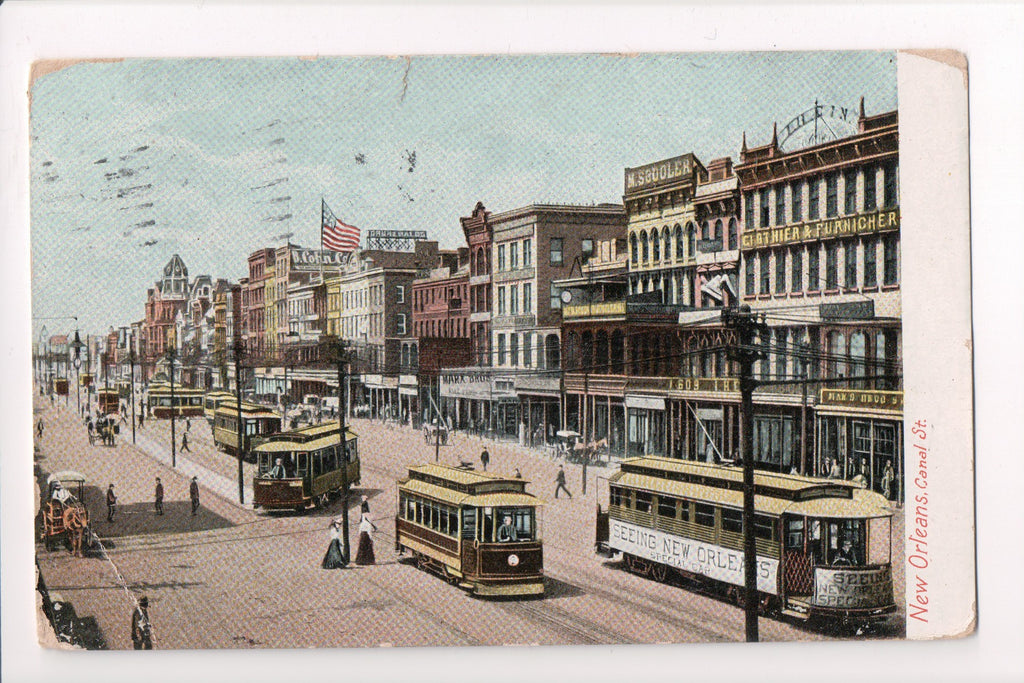 LA, New Orleans - Canal Street, with signs - B17279