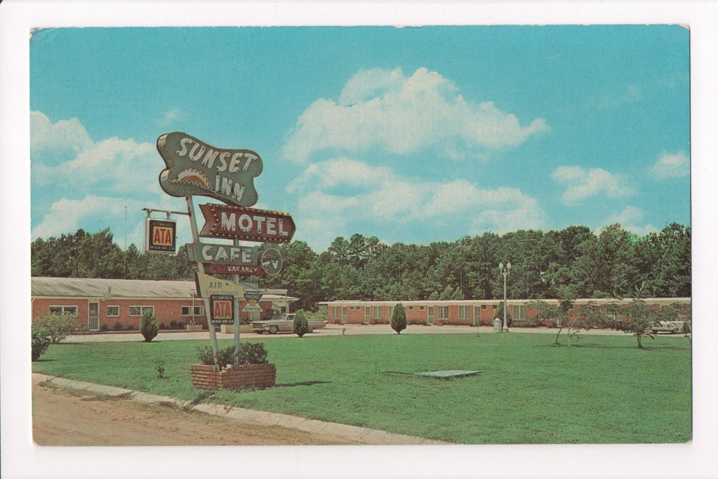 LA, Oakdale - Sunset Inn Motel, Cafe postcard - w02834
