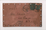 Leather Postcard - Man reading book (Pickwick Papers by Dickens) - A04200