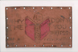 Leather Postcard - Man reading book (Pickwick Papers by Dickens) - A04200
