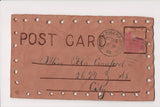 Leather Postcard - Stork, baby bundle - SOUTH OMAHA, NE cancel - C17519