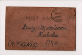 Leather Postcard - HOBO with suspenders, sleeping in hammock - H03257