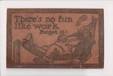 Leather Postcard - HOBO with suspenders, sleeping in hammock - H03257