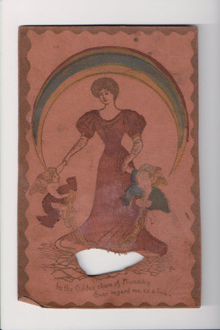 Leather (no postcard back) - IN THE GOLDEN CHAIN OF FRIENDSHIP - Q-0166