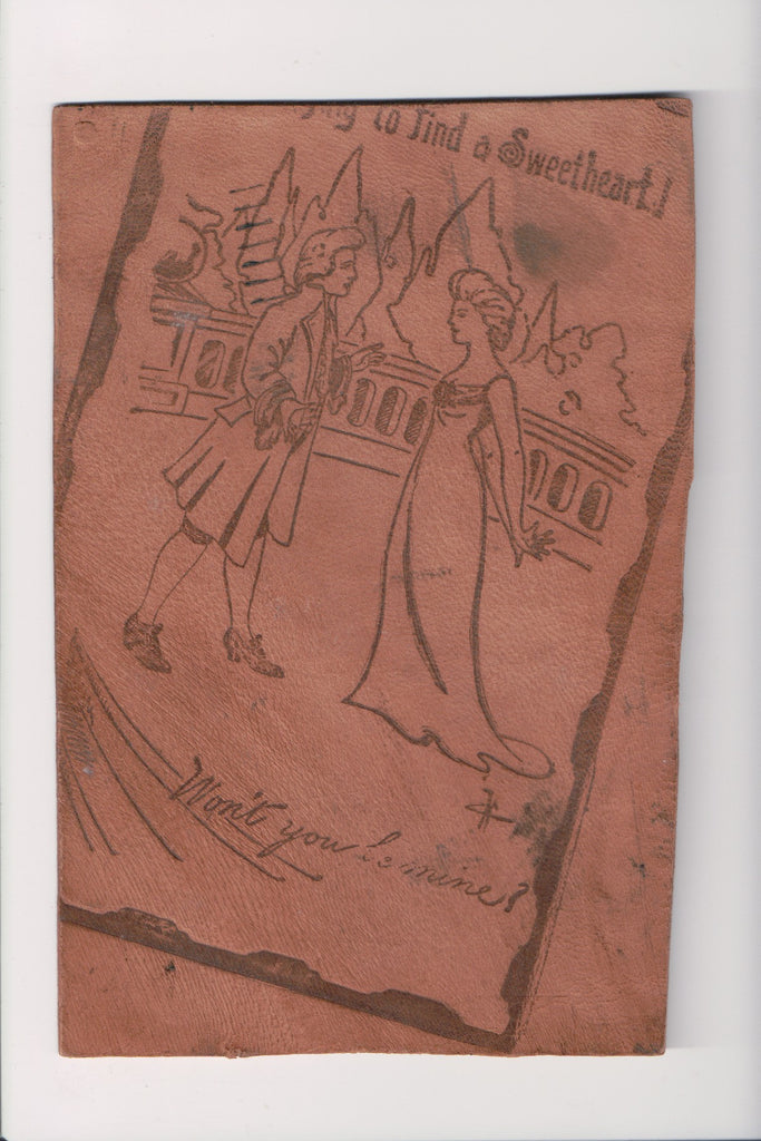 Leather (no postcard back) - Won't you be mine, artist signed - RP0031
