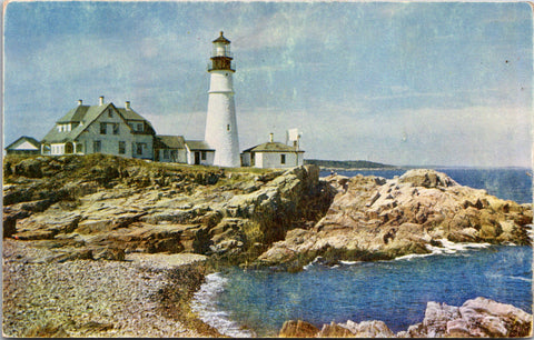 ME, Portland - Head Light, Lighthouse, Light House postcard - M-0040