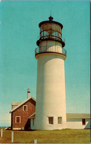 MA, North Truro - Highland Light, Lighthouse, Light House closeup postcard - M-0