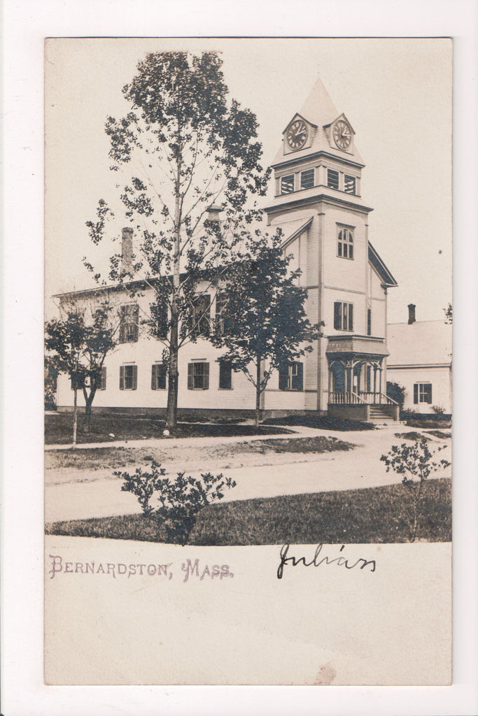 MA, BERNARDSTON - Town Hall - RPPC (original SOLD) BP0006