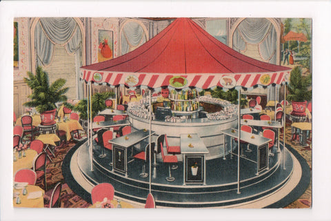 MA, Boston Copley Plaza interior - carousel BAR postcard - E05174