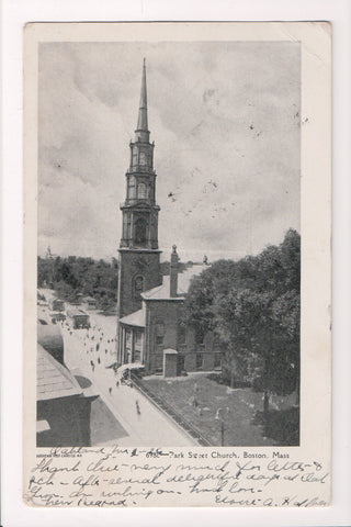 MA, Boston - Park St Church, @1908 vintage postcard - E10161