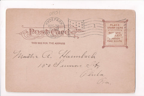 pm FLAG KILLER - MA, Hyde Park - 1907 cancel - B17191