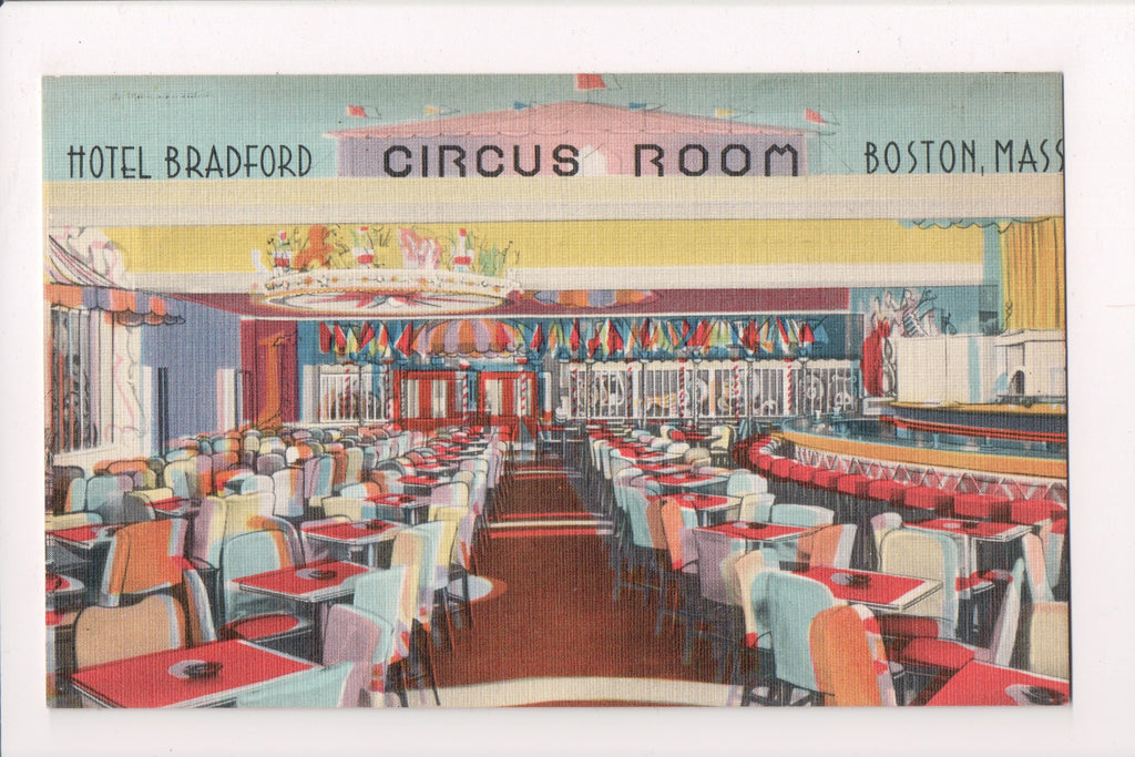 MA, Boston - Hotel Bradford, Circus Room vintage postcard - R00725