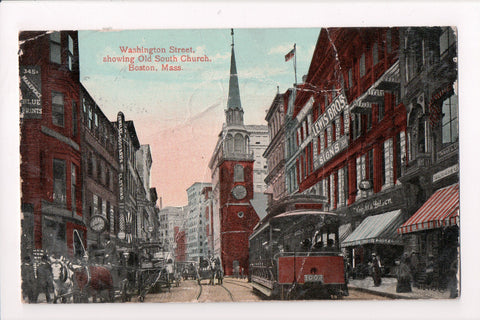 MA, Boston - Washington St - Lewis Bros, Goddards - Z17008 - postcard **DAMAGED