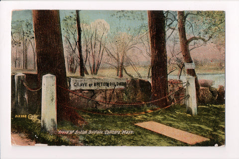 MA, Concord - Grave of British Soldiers monument - vintage postcard - C17218