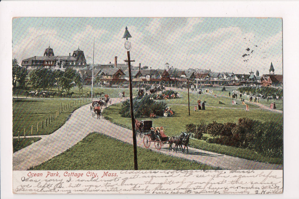 MA, COTTAGE CITY - Ocean Park, vintage postcard @190_ - E05134