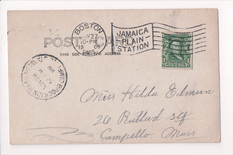 pm FLAG KILLER - MA, Boston - 1906 cancel - JAMAICA PLAIN STATION - A06819R