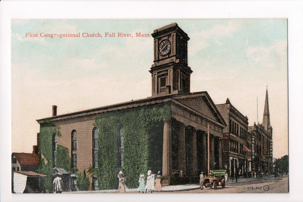 MA, Fall River - First Congregational Church, Sheedys, Browns - CP0145