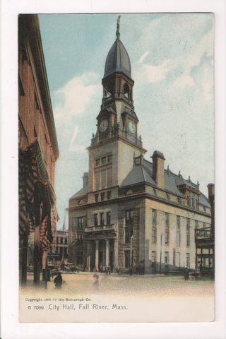 MA, Fall River - City Hall, @1908 vintage postcard - T00022
