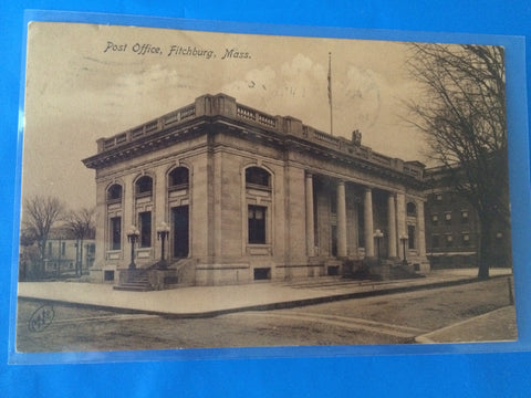 MA, Fitchburg - Post Office PO postcard - H15008