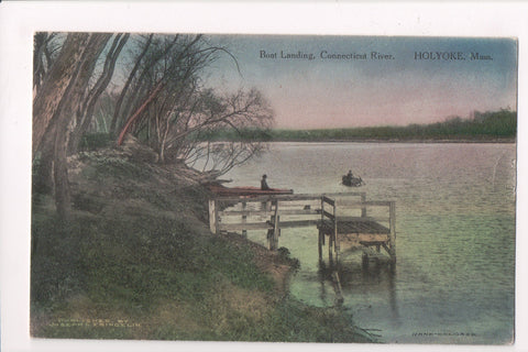 MA, Holyoke - Boat Landing - @1915 postcard with a flag killer - w01614