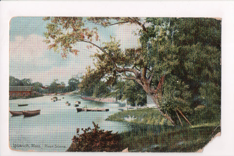 MA, Ipswich - River Scene - @1907 - Z17069 - postcard **DAMAGED / AS IS**