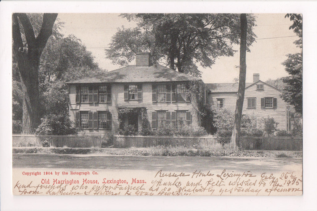 MA, Lexington - Harrington House (old) - @1905 postcard - w01633
